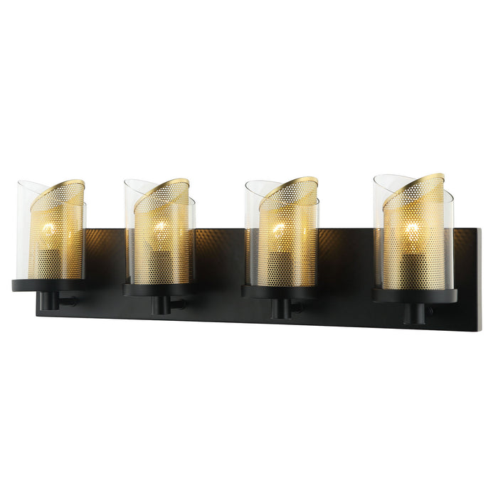 Varaluz - 246B04BLGO - Four Light Bath - So Inclined - Black/Gold