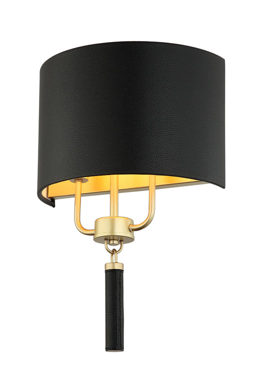 Varaluz - 368W02GOB - Two Light Wall Sconce - Secret Agent - Painted Gold/Black Leather