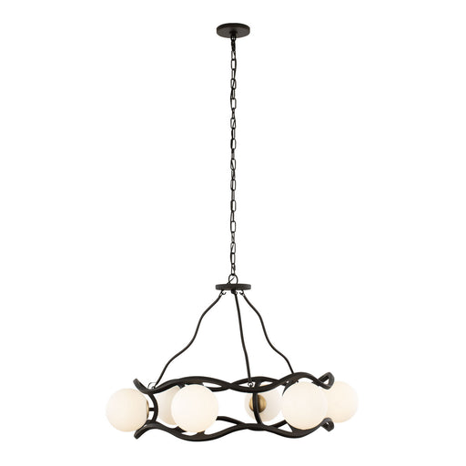 Varaluz - 374C06CBFG - Six Light Chandelier - Black Betty - Carbon/French Gold