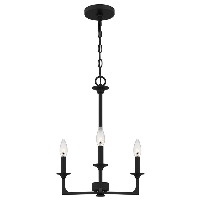 Quoizel - PRC5016MBK - Three Light Chandelier - Prescott - Matte Black