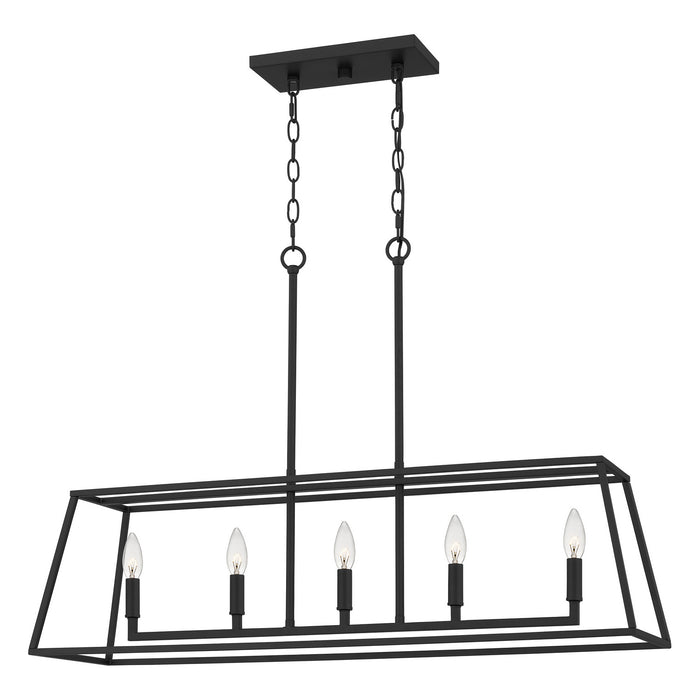 Quoizel - PRC536MBK - Five Light Island Chandelier - Prescott - Matte Black