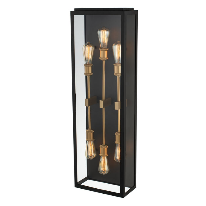 Kalco - 405522BSG - Six Light Wall Sconce - Ashland - Matte Black w Sanded Gold