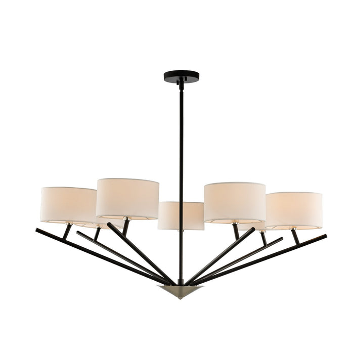 Kalco - 513473BPN - Seven Light Chandelier - Tahoe - Matte Black w Polished Nickel