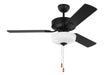 Generation Lighting. - 3LD48MBKD - 48" Ceiling Fan - Linden - Midnight Black