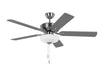 Generation Lighting. - 5LD52BSD - 52" Ceiling Fan - Linden - Brushed Steel