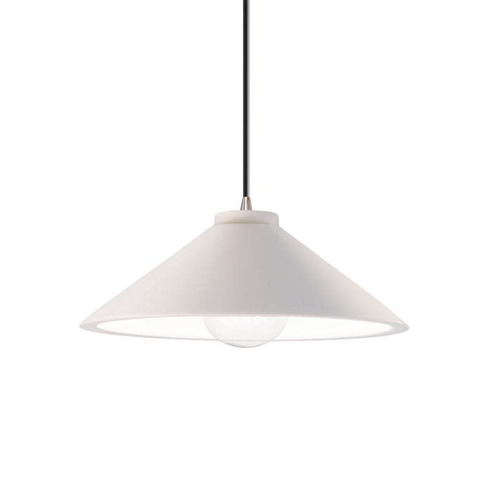 Justice Designs - CER-6240-BIS-NCKL-BKCD - One Light Pendant - Radiance - Bisque