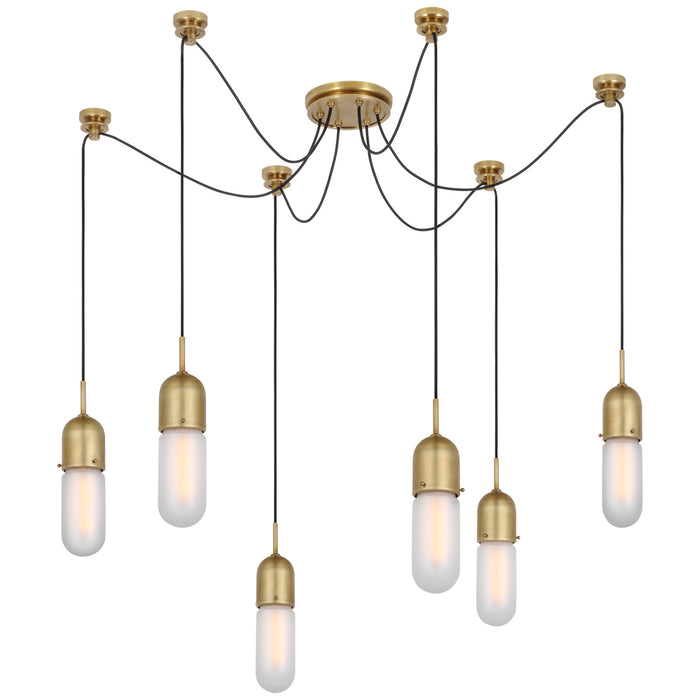 Visual Comfort Signature - TOB 5645HAB-FG-6 - LED Pendant - Junio - Hand-Rubbed Antique Brass