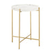 Currey and Company - 4000-0146 - Accent Table - Freya - White/Antique Brass