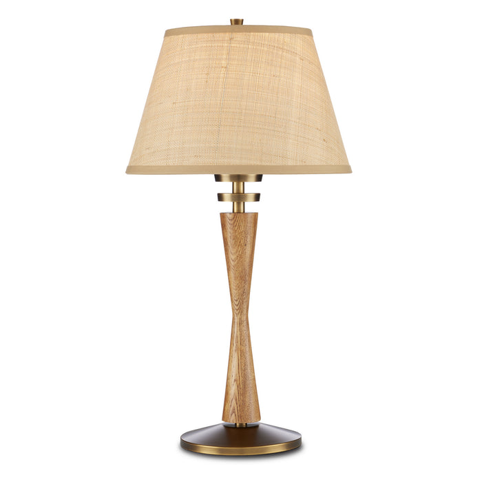 Currey and Company - 6000-0838 - One Light Table Lamp - Woodville - Classic Honey/Antique Brass