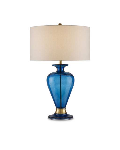 Currey and Company - 6000-0839 - One Light Table Lamp - Aladdin - Clear Blue/Antique Brass