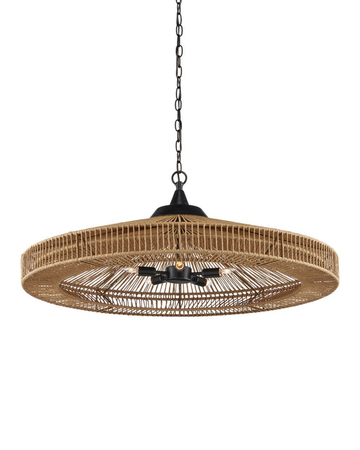 Currey and Company - 9000-0921 - Five Light Chandelier - Maldives - Natural/Satin Black