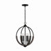 Capital Lighting - 347642CK - Four Light Pendant - Clive - Carbon Grey and Black Iron