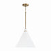 Capital Lighting - 350112AW - One Light Pendant - Bradley - Aged Brass and White