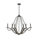 Capital Lighting - 447661CK - Six Light Chandelier - Clive - Carbon Grey and Black Iron