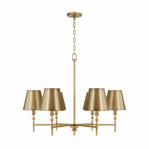 Capital Lighting - 449761AD-707 - Six Light Chandelier - Whitney - Aged Brass