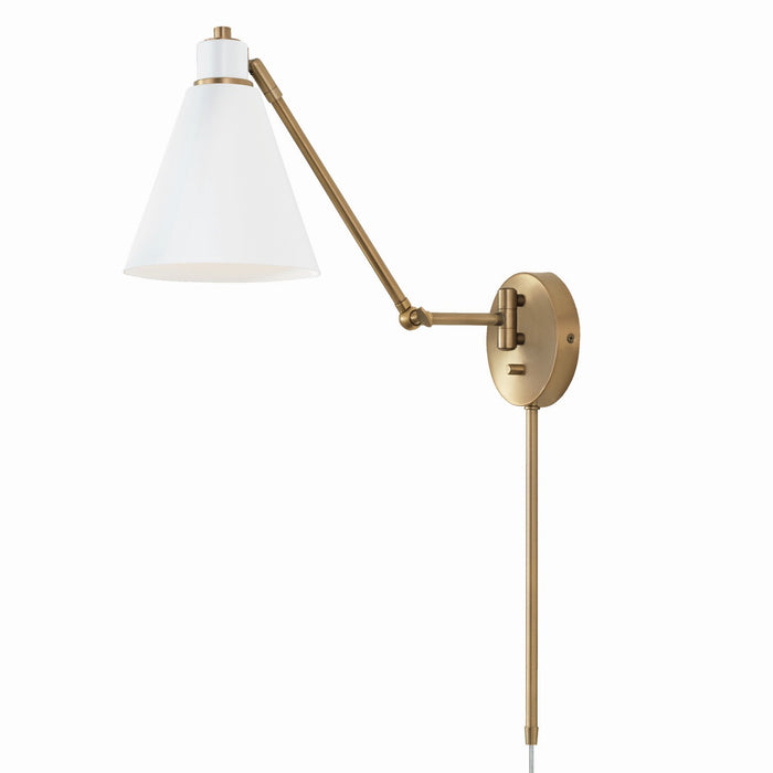 Capital Lighting - 650111AW - One Light Wall Sconce - Bradley - Aged Brass and White