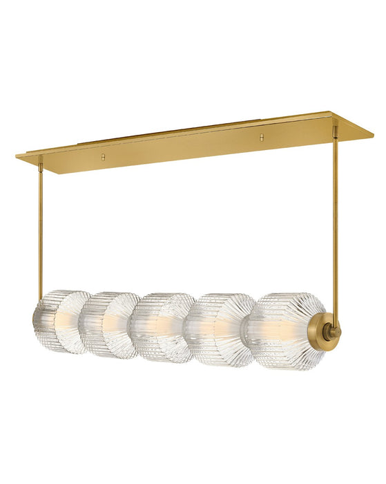 Fredrick Ramond - FR41465LCB - LED Linear Chandelier - Reign - Lacquered Brass