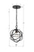 Crystorama - 9220-BK - One Light Pendant - Solaris - Black