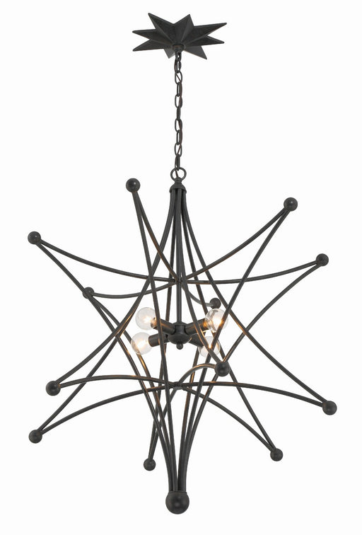 Crystorama - 9236-BK - Four Light Chandelier - Astro - Black