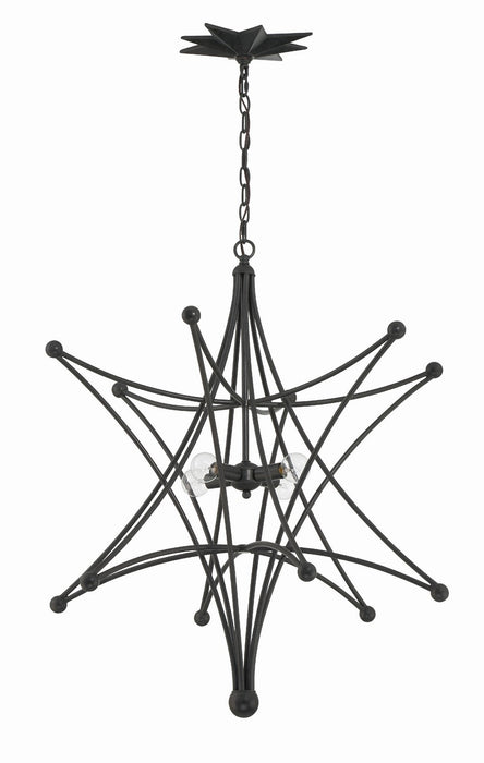 Crystorama - 9236-BK - Four Light Chandelier - Astro - Black