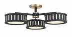 Crystorama - KEN-8300-VG-BF - Six Light Semi Flush Mount - Kendal - Vibrant Gold / Black Forged