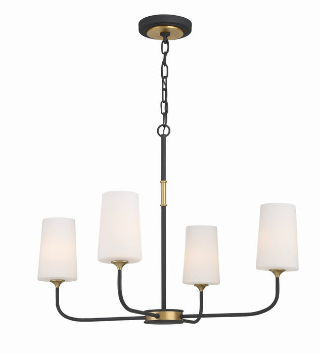 Crystorama - NIL-70014-BF-MG - Four Light Chandelier - Niles - Black Forged / Modern Gold