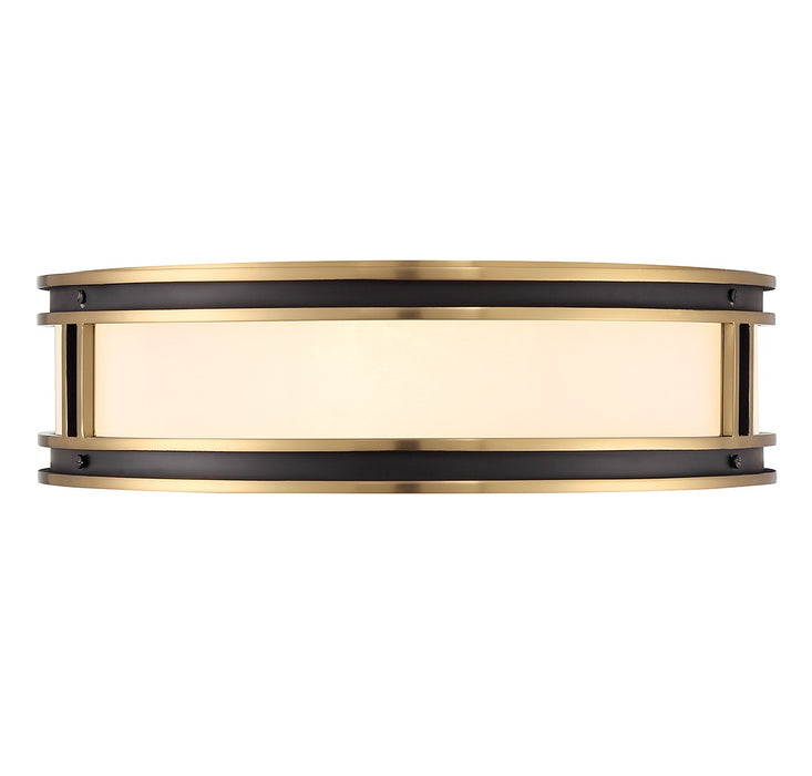 Savoy House - 6-1822-4-143 - Four Light Flush Mount - Alberti - Matte Black with Warm Brass