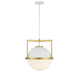 Savoy House - 7-4600-1-142 - One Light Pendant - Carlysle - White with Warm Brass