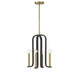 Savoy House - 7-5532-4-143 - Four Light Pendant - Archway - Matte Black with Warm Brass