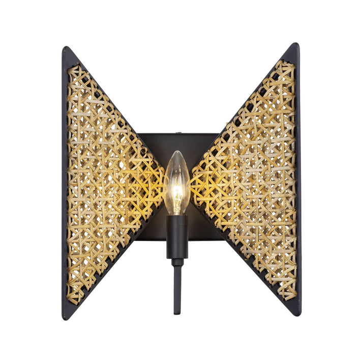 Varaluz - 379W01MBS - One Light Wall Sconce - Machina - Matte Black/Sulihiya