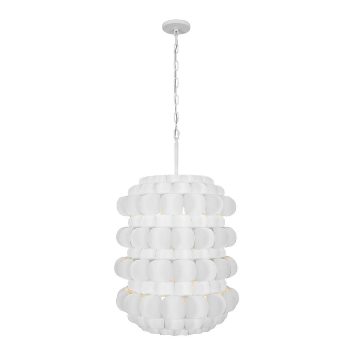 Varaluz - 382F06MW - Six Light Foyer Pendant - Swoon - Matte White