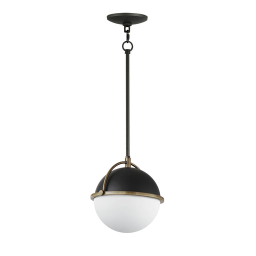 Maxim - 12411SWBKWBR - One Light Pendant - Duke - Black/Weathered Brass