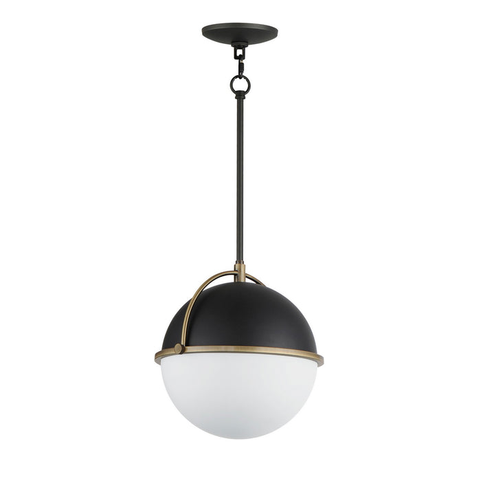 Maxim - 12412SWBKWBR - One Light Pendant - Duke - Black/Weathered Brass