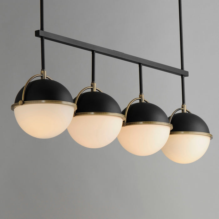 Maxim - 12414SWBKWBR - Four Light Linear Pendant - Duke - Black/Weathered Brass