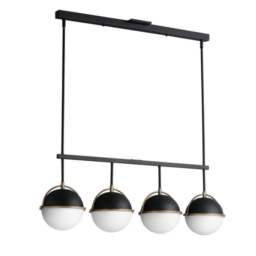 Maxim - 12414SWBKWBR - Four Light Linear Pendant - Duke - Black/Weathered Brass