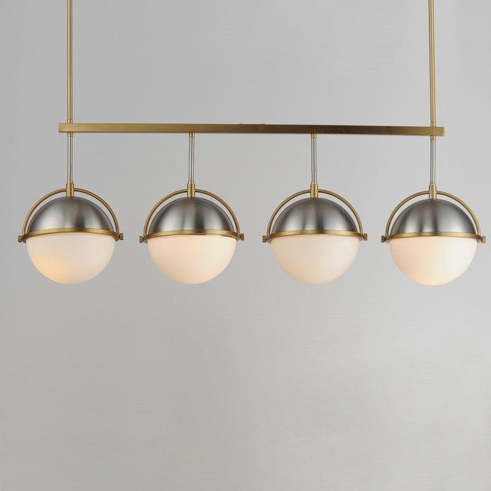 Maxim - 12414SWSNSBR - Four Light Linear Pendant - Duke - Satin Nickel / Satin Brass