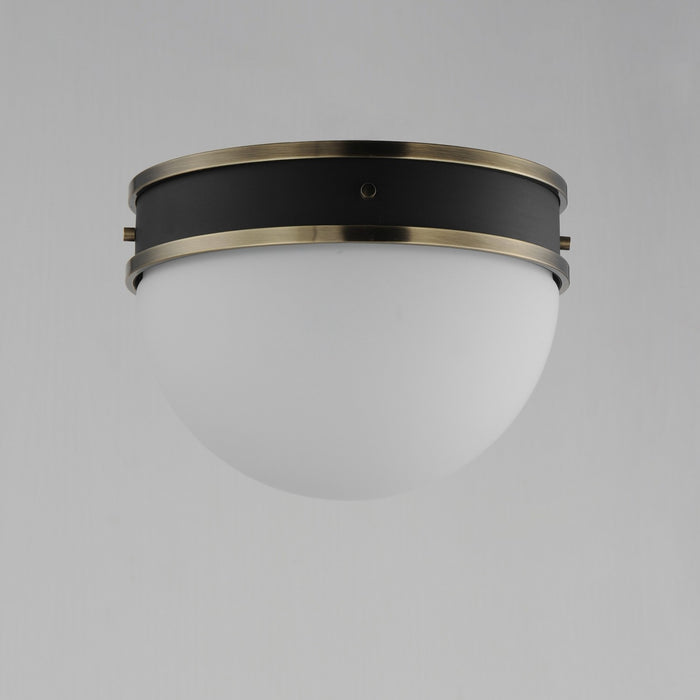 Maxim - 12419SWBKWBR - One Light Flush Mount - Duke - Black/Weathered Brass