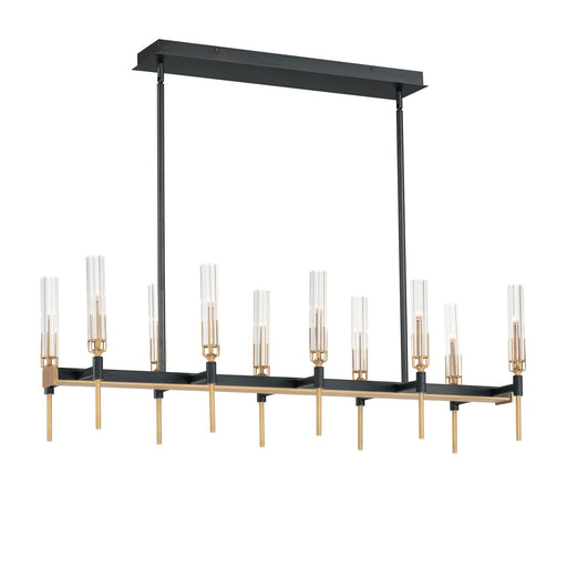 Maxim - 16127CLBKAB - LED Linear Chandelier - Flambeau - Black / Antique Brass