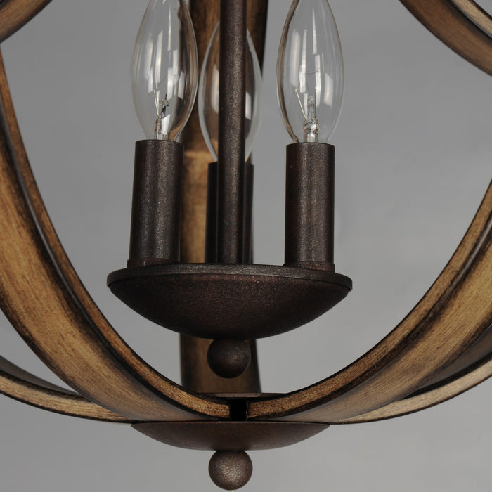 Maxim - 20343DWAR - Three Light Semi Flush Mount - Basque - Driftwood/Anthracite