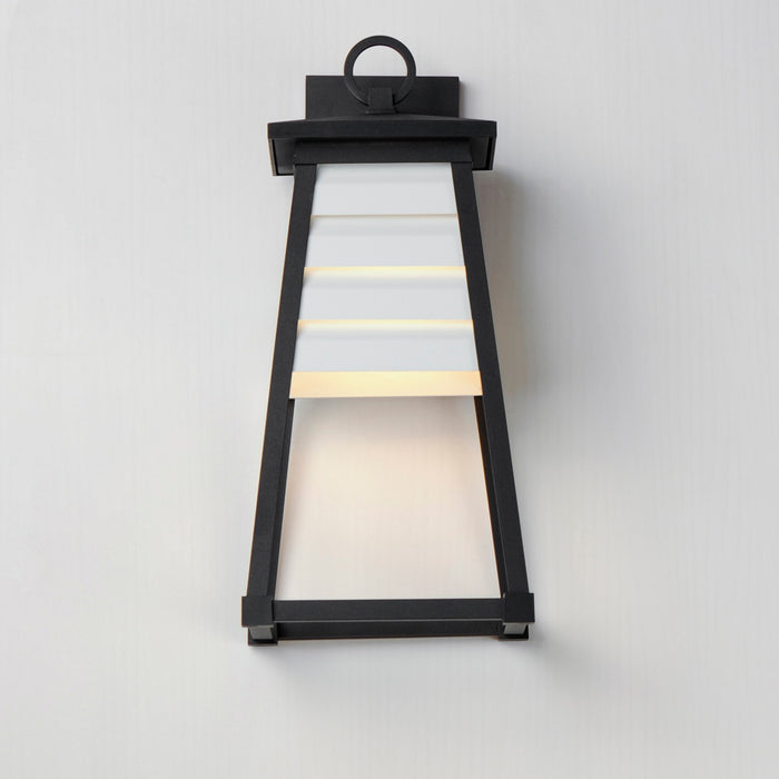 Maxim - 40634WTBK - One Light Outdoor Wall Sconce - Shutters - White / Black