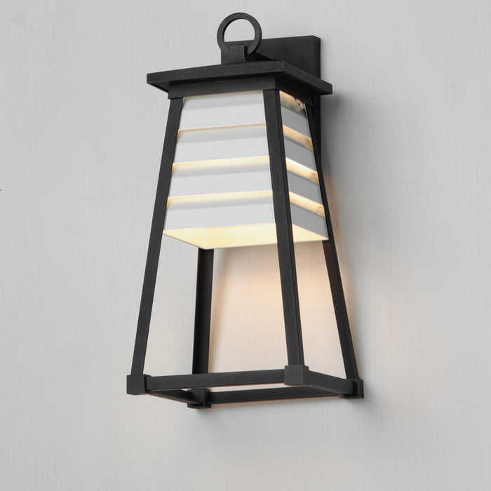 Maxim - 40634WTBK - One Light Outdoor Wall Sconce - Shutters - White / Black