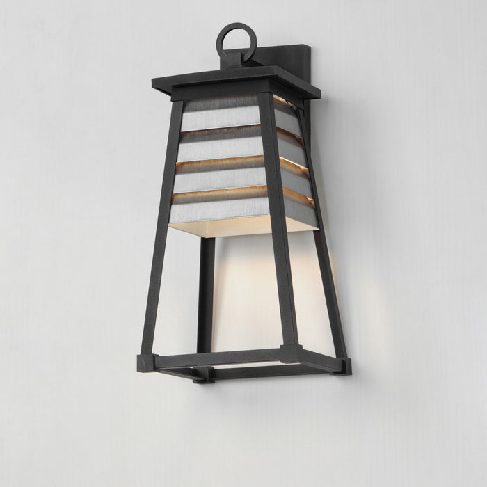 Maxim - 40634WZBK - One Light Outdoor Wall Sconce - Shutters - Weathered Zinc/Black