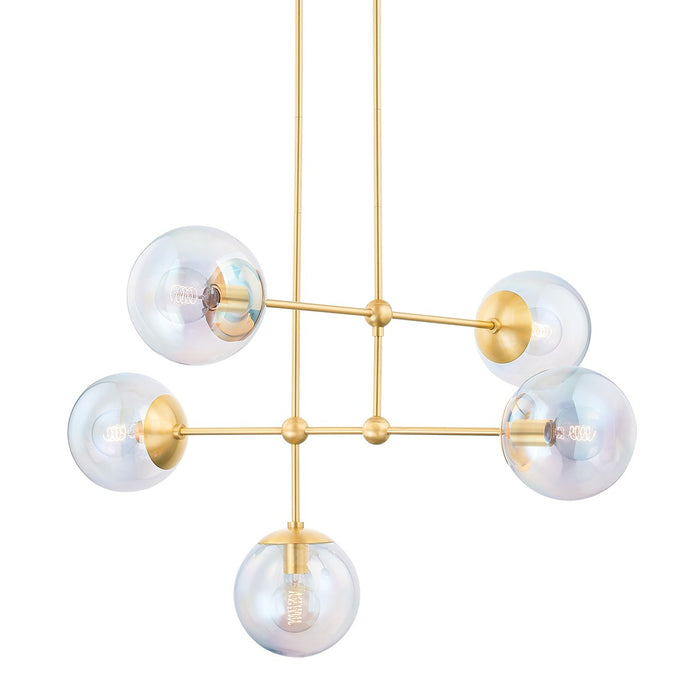 Mitzi - H726805-AGB - Five Light Chandelier - Ophelia - Aged Brass