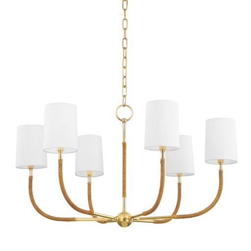 Hudson Valley - 3534-AGB - Six Light Chandelier - Webson - Aged Brass