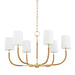 Hudson Valley - 3534-AGB - Six Light Chandelier - Webson - Aged Brass