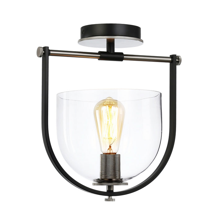 Artcraft - AC11743NB - One Light Semi-Flush Mount - Cheshire - Black & Nickel