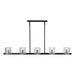 Artcraft - AC11825BB - Five Light Island Pendant - Salinas - Black and Brass