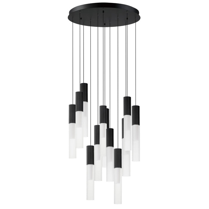 ET2 - E11019-144BK - LED Pendant - Reeds - Black