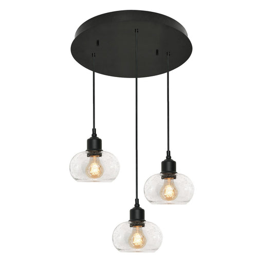 AFX Lighting - LNYP07MBBKRND3 - Three Light Pendant - Laney - Black