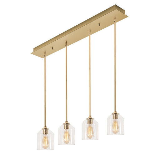 AFX Lighting - WMMP06MBSBLNR4 - Four Light Pendant - William - Satin Brass